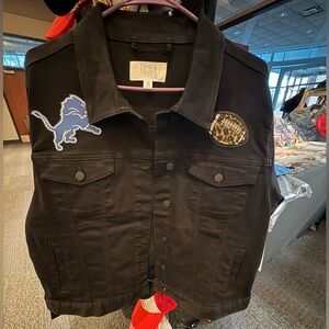 Black Jean Jacket Womens XXL 18-20 Detroit Football